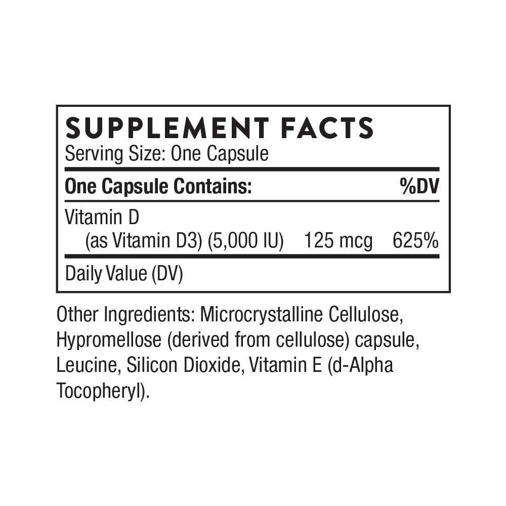 Vitamin D-5,000 - NSF Certified for Sport - 120 Servings – Thorne
