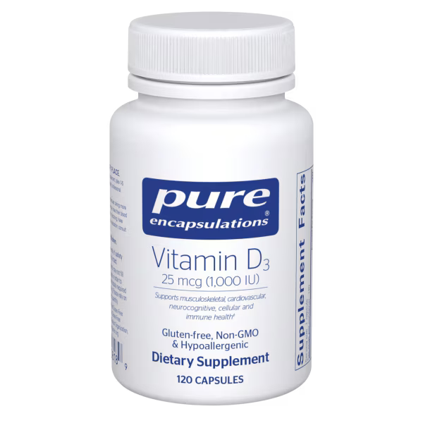 Vitamin D3 25 mcg (1,000 IU) – Pure Encapsulations