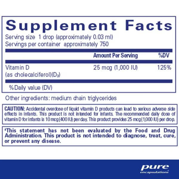 Vitamin D3 liquid 22.5 ml – Pure Encapsulations