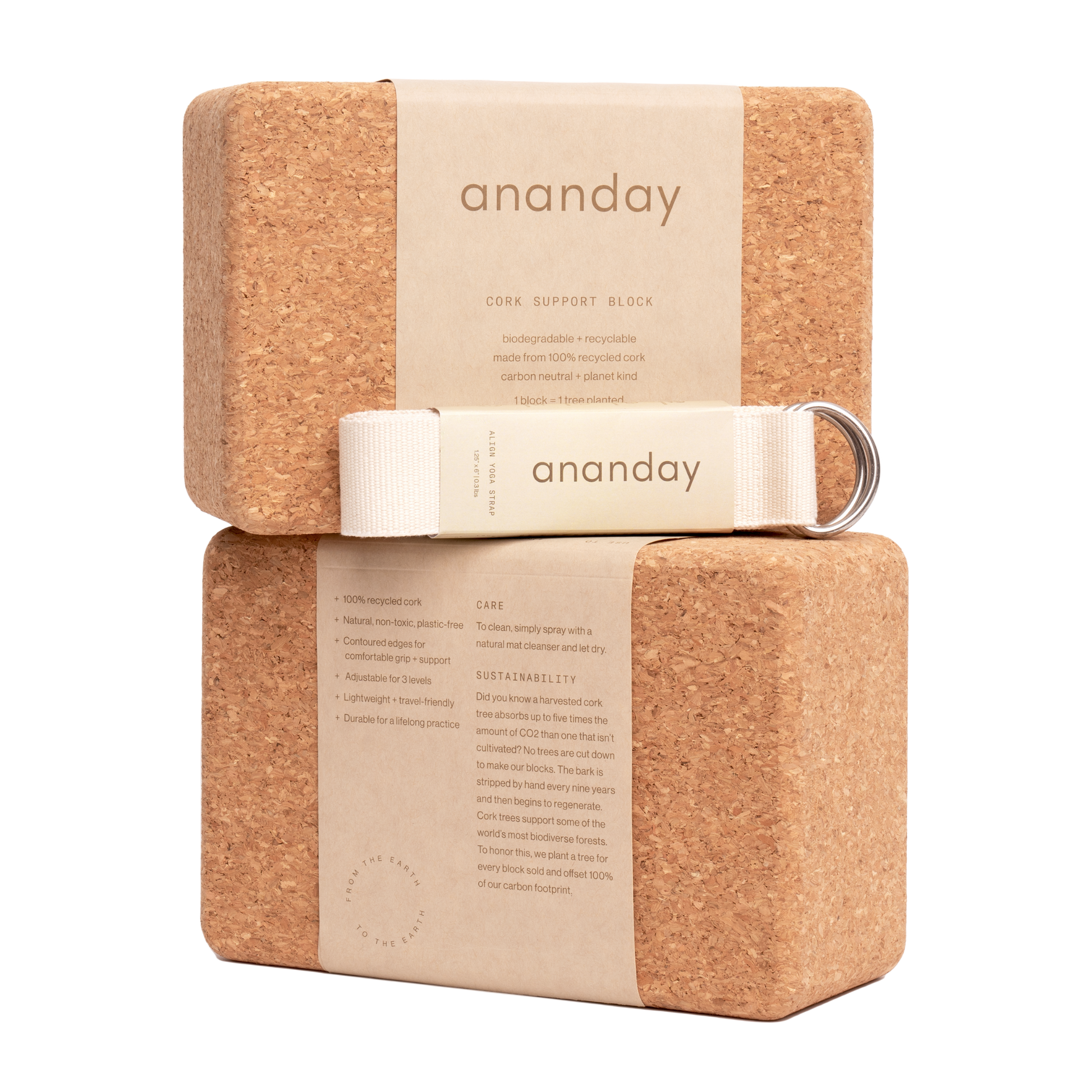 Yoga Block + Strap Set – Ananday
