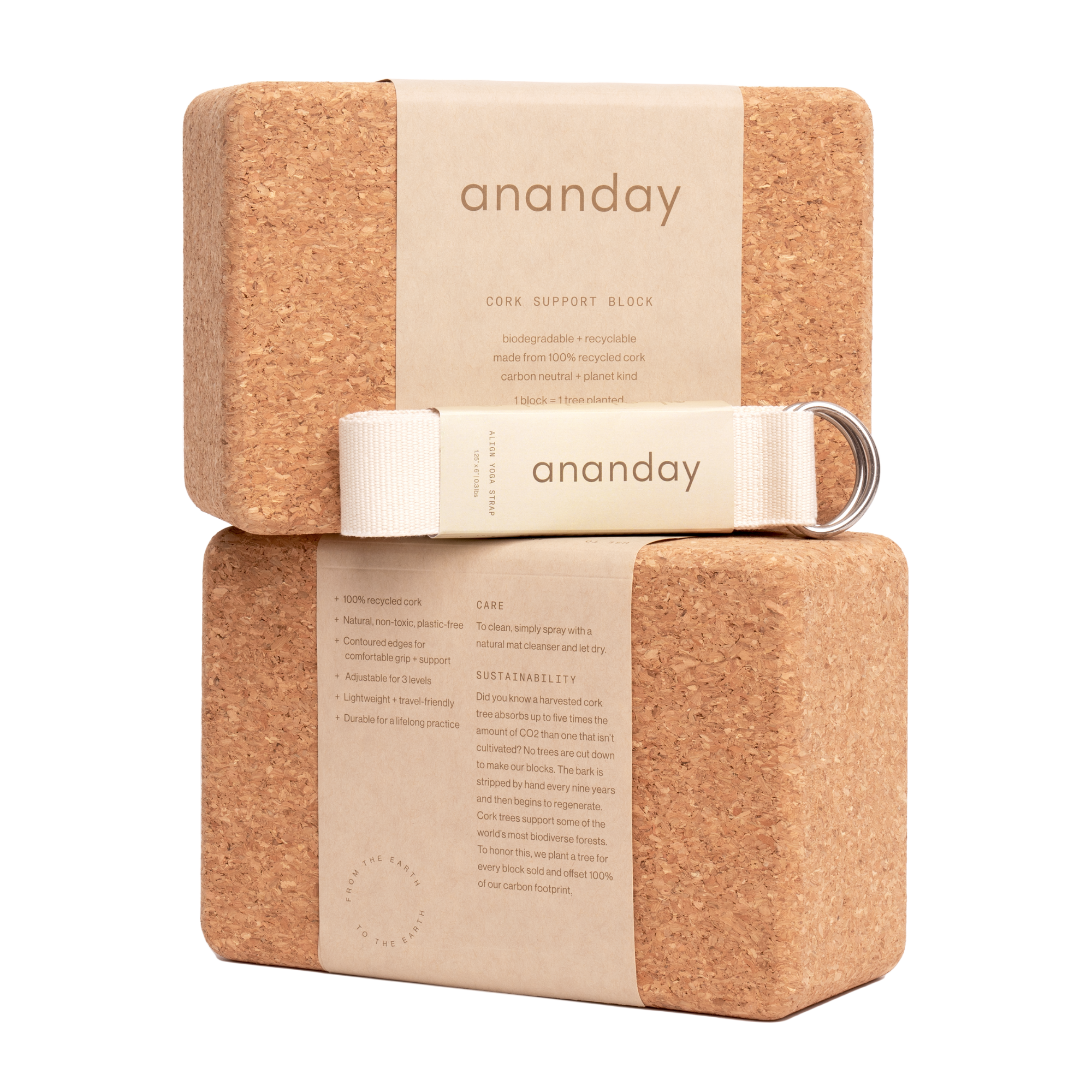 Yoga Block + Strap Set – Ananday