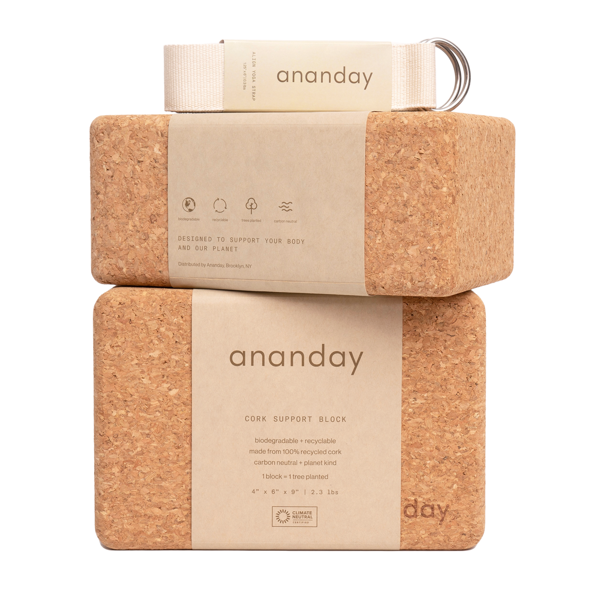 Yoga Block + Strap Set – Ananday